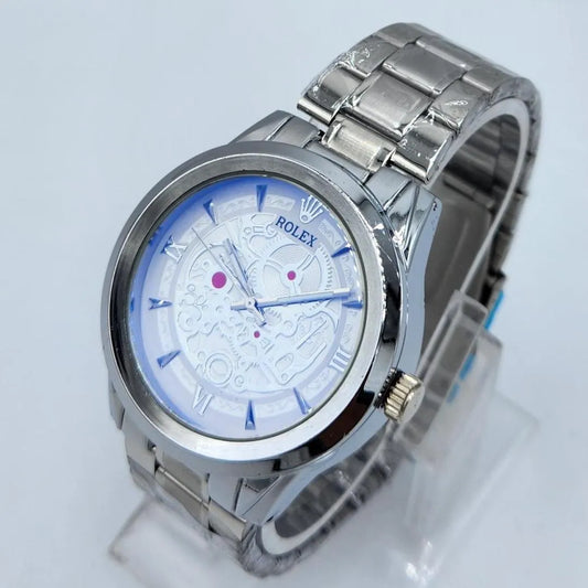 Men's Skeleton Dial Watch - Stainless Steel Strap,