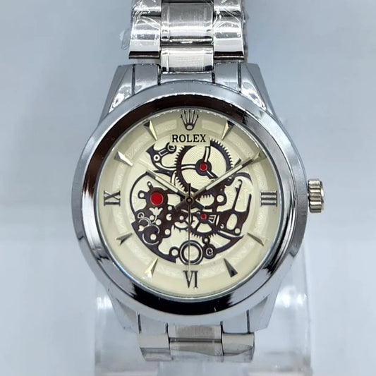 Men's Skeleton Dial Watch - Stainless Steel Strap,